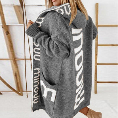 Rosabel | Cardigan en maille à capuche ouvert sur le devant