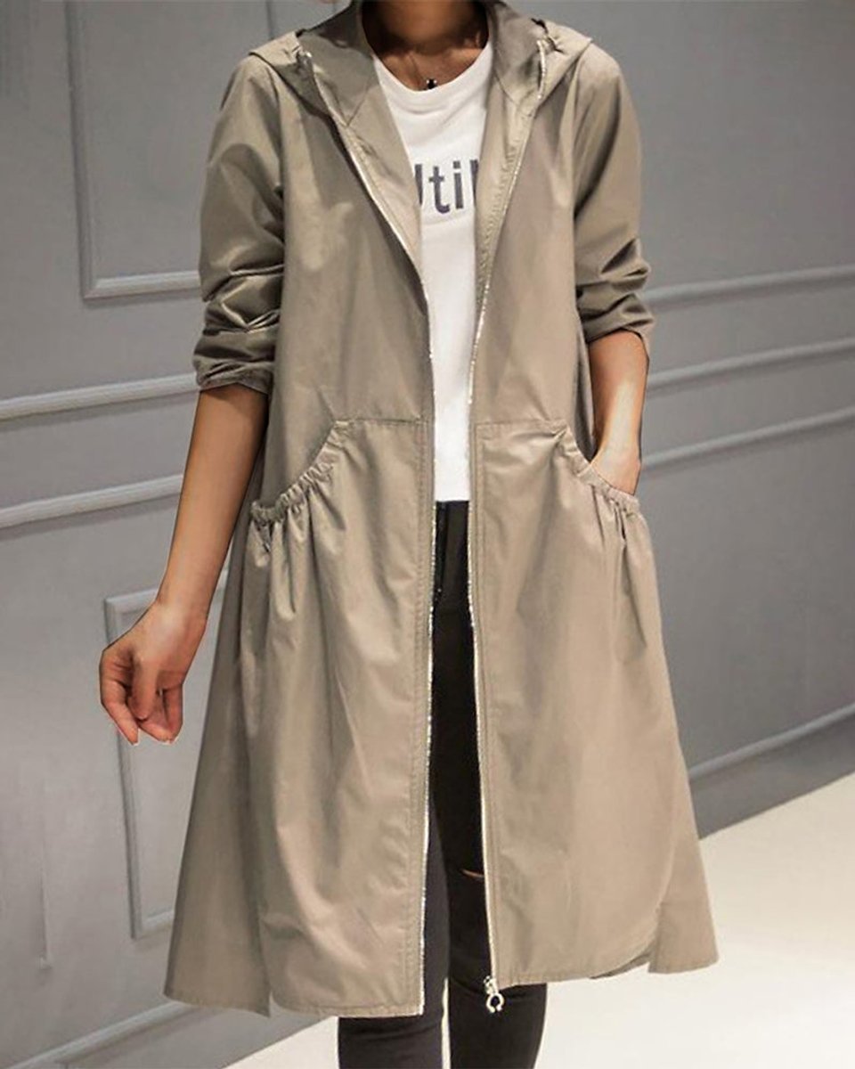 Kathleen | Trench long zippé à capuche