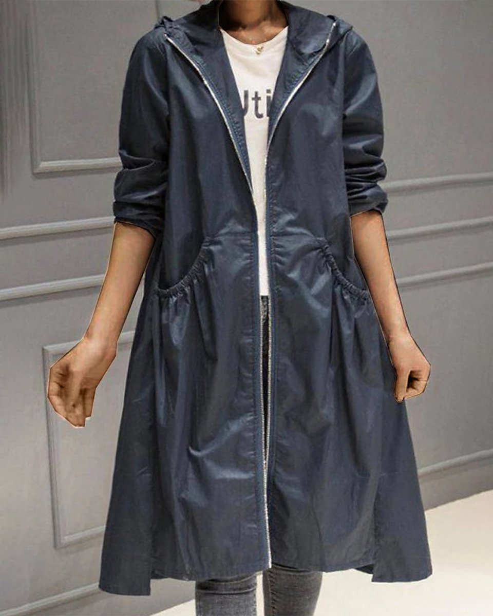Kathleen | Trench long zippé à capuche