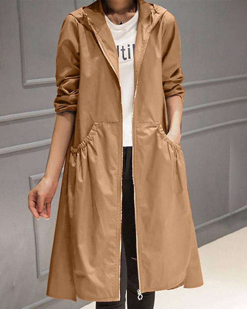 Kathleen | Trench long zippé à capuche