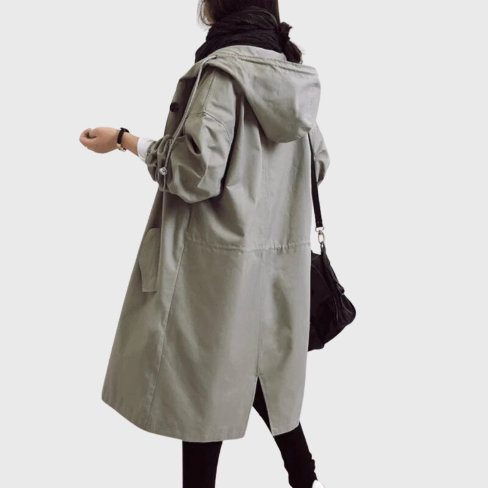 Ruth | Trench long décontracté à capuche