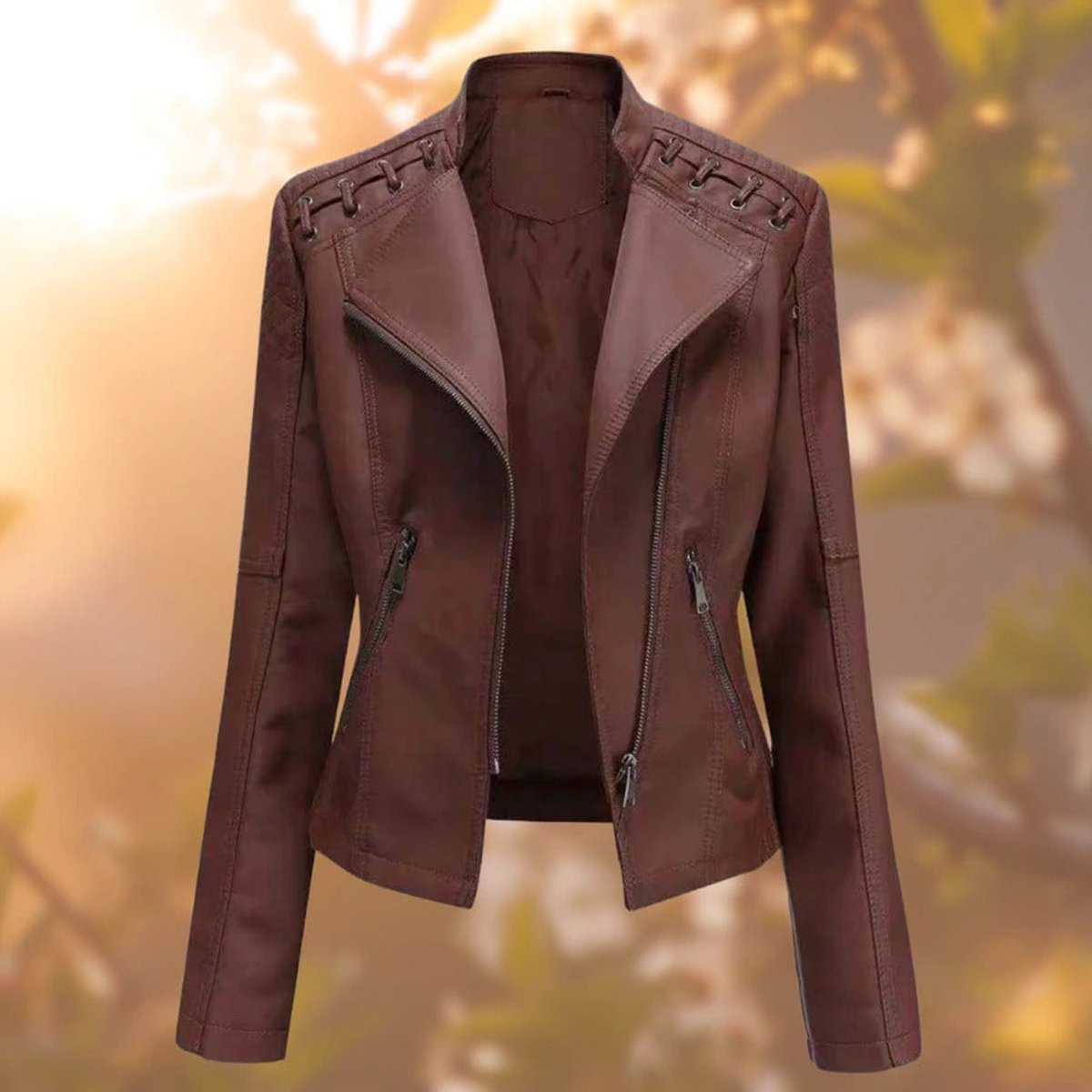 Valentina | Veste zippée style motard