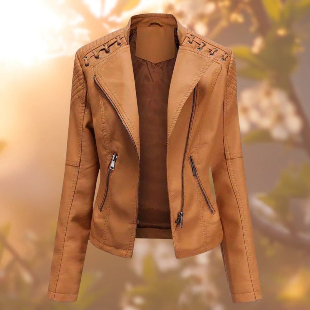 Valentina | Veste zippée style motard