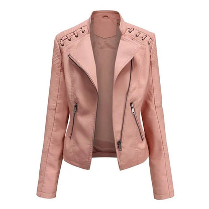 Valentina | Veste zippée style motard