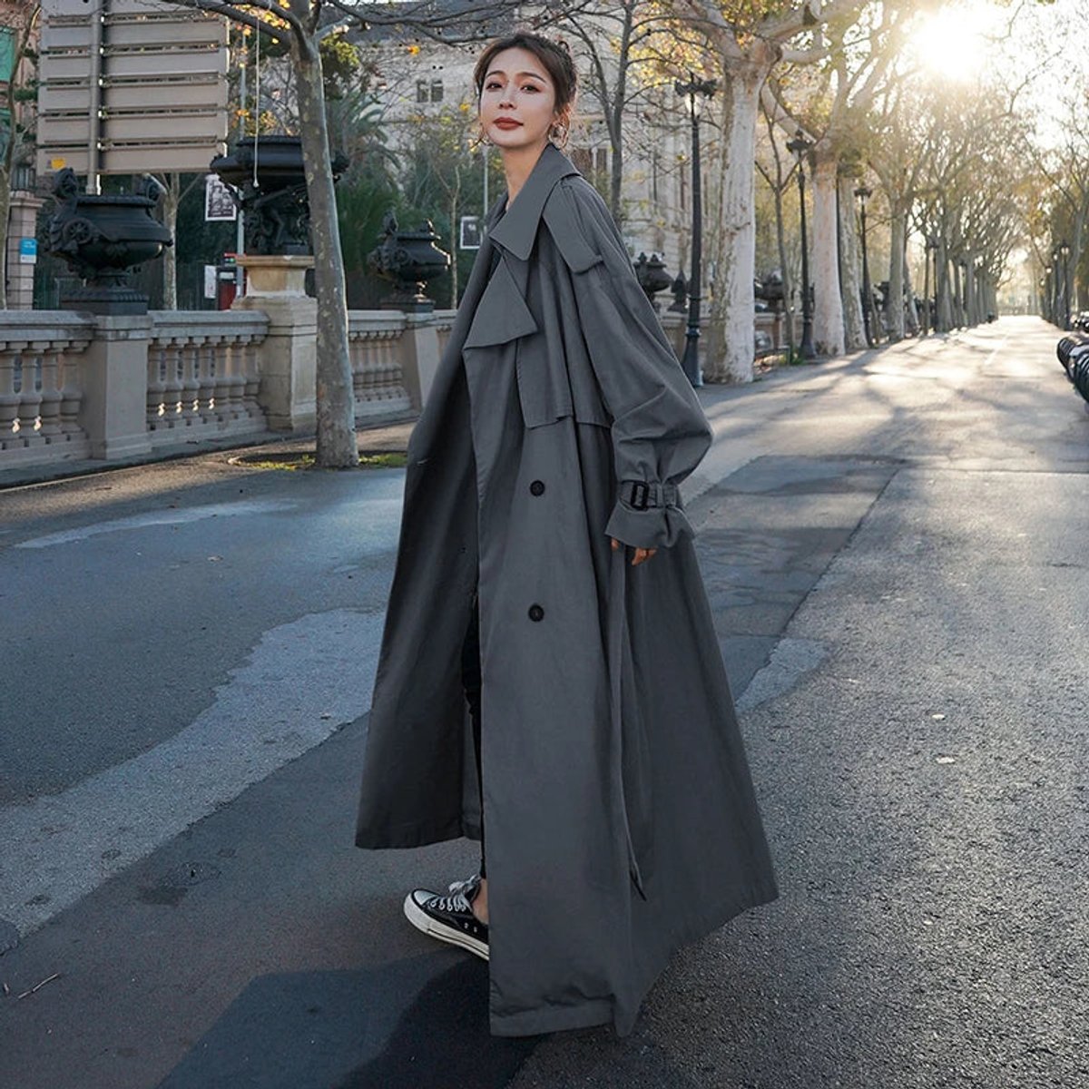 Lena | Trench long croisé oversize