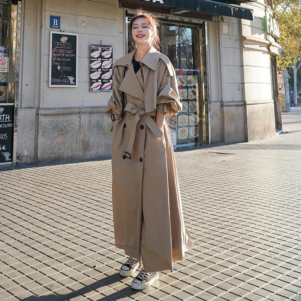 Lena | Trench long croisé oversize