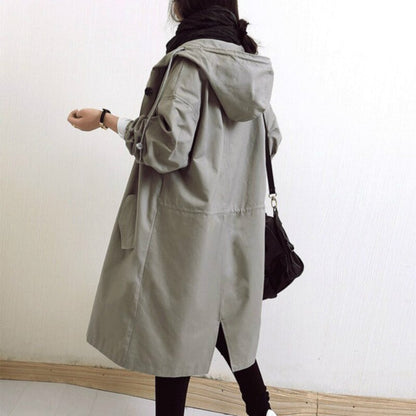 Maisie | Manteau oversize à capuche et boutonnage devant