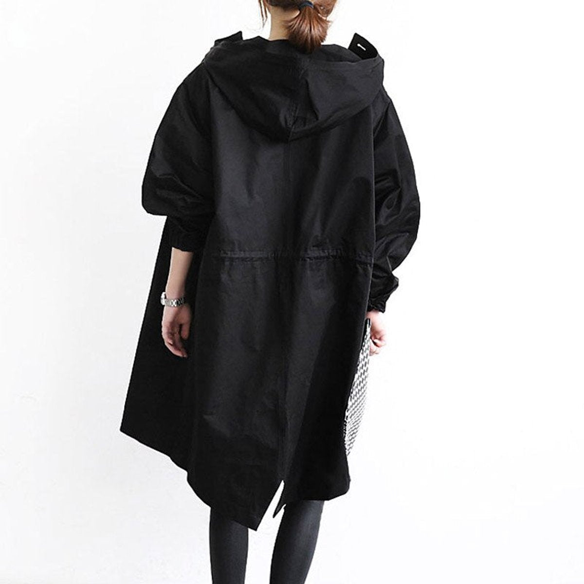 Maisie | Manteau oversize à capuche et boutonnage devant