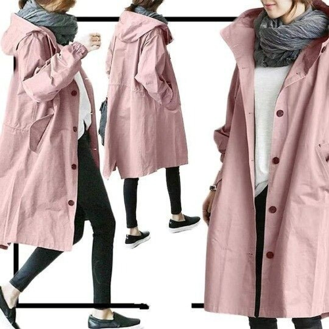 Maisie | Manteau oversize à capuche et boutonnage devant
