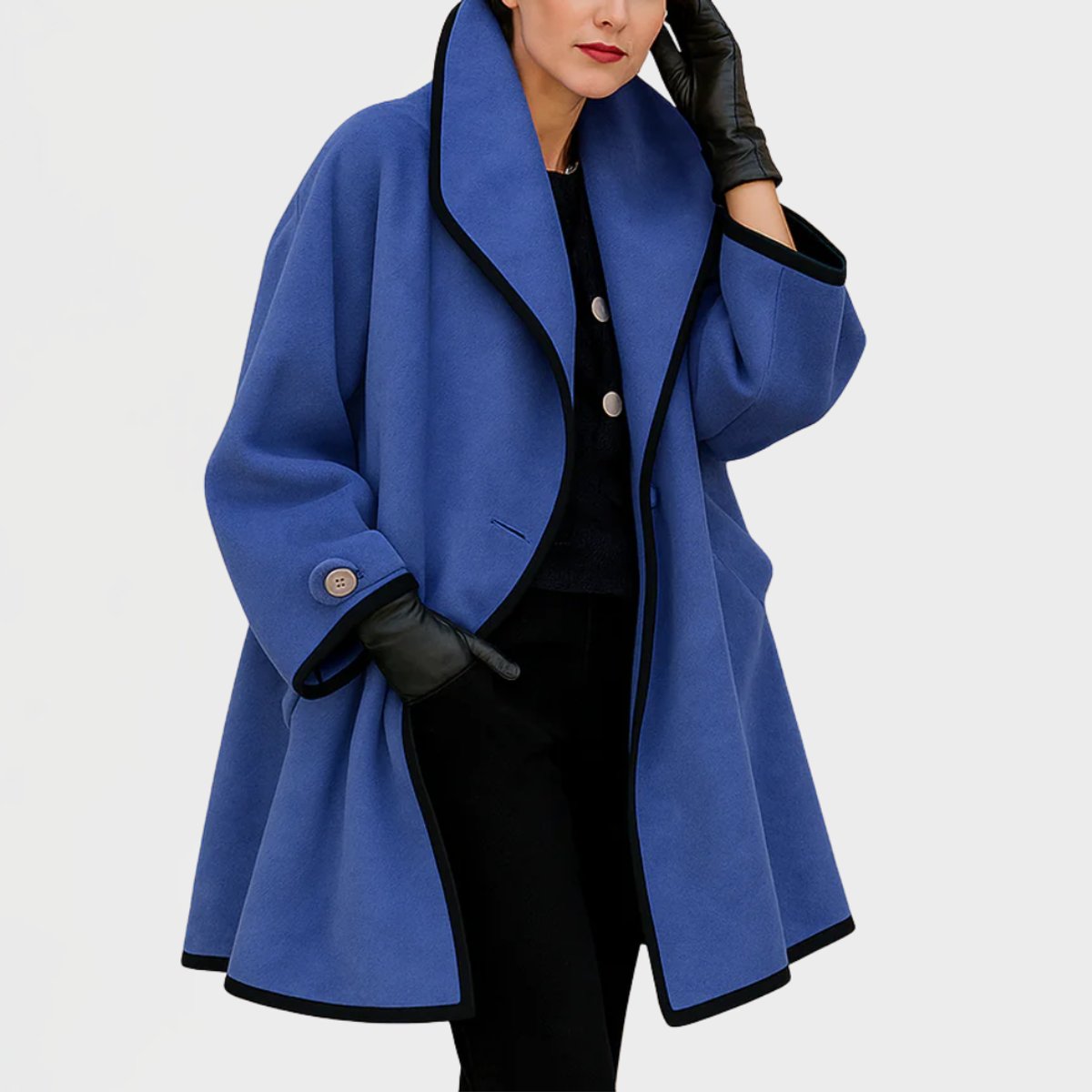 Flora | Manteau oversize à finitions contrastées