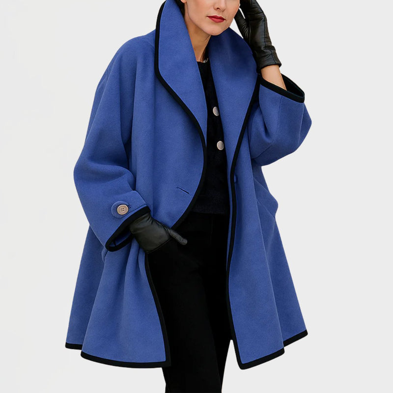 Flora | Manteau oversize à finitions contrastées