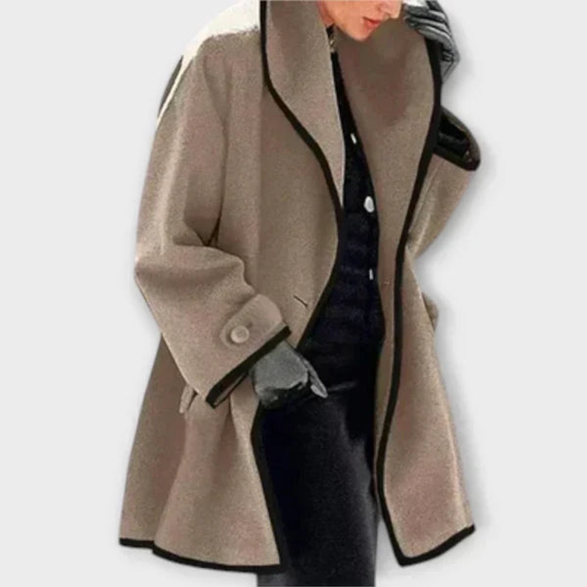 Flora | Manteau oversize à finitions contrastées