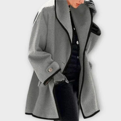 Flora | Manteau oversize à finitions contrastées