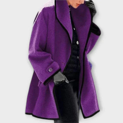 Flora | Manteau oversize à finitions contrastées