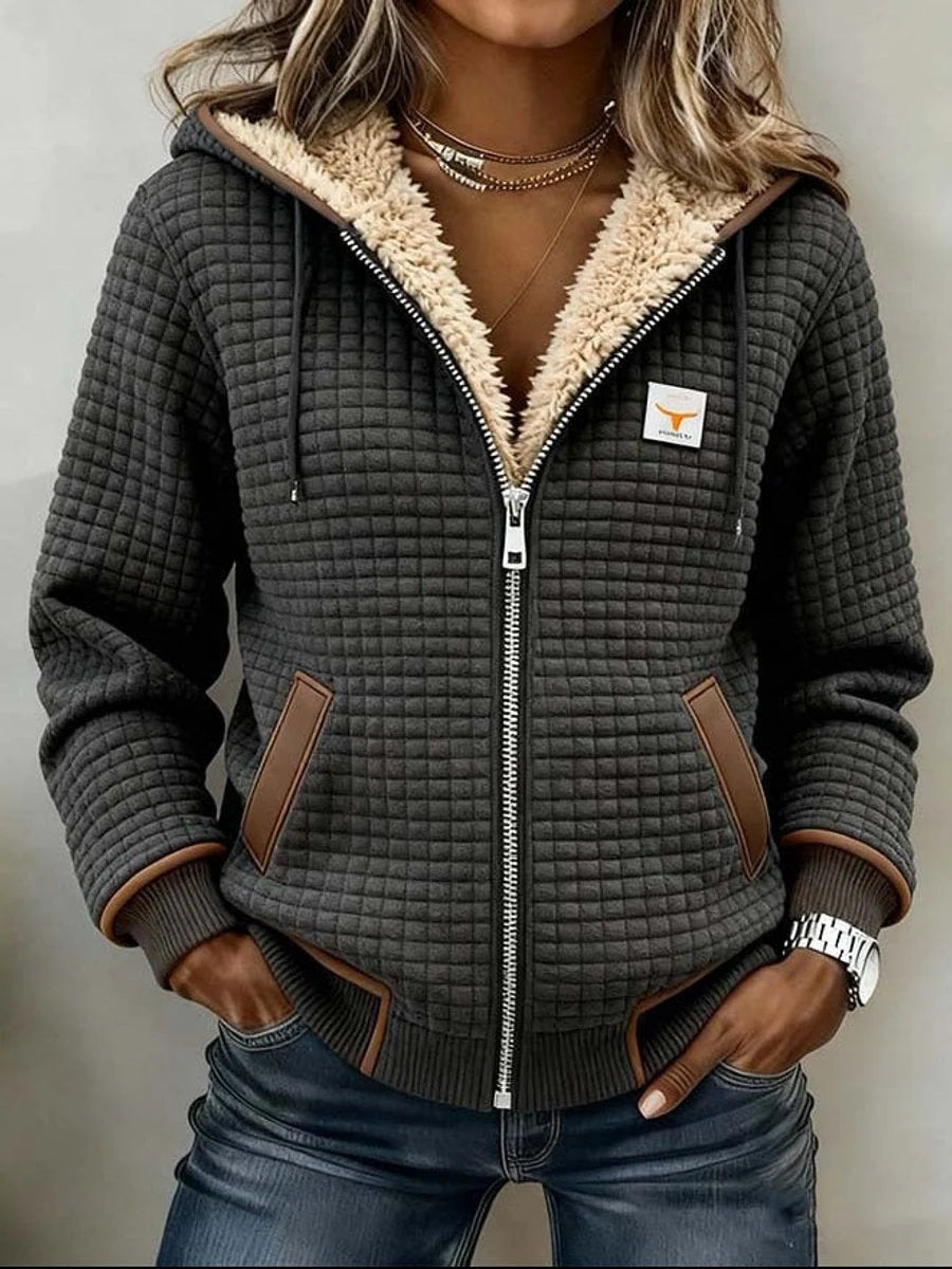 Veste Matelassée à Doublure Sherpa & Capuche — Confort Hiver