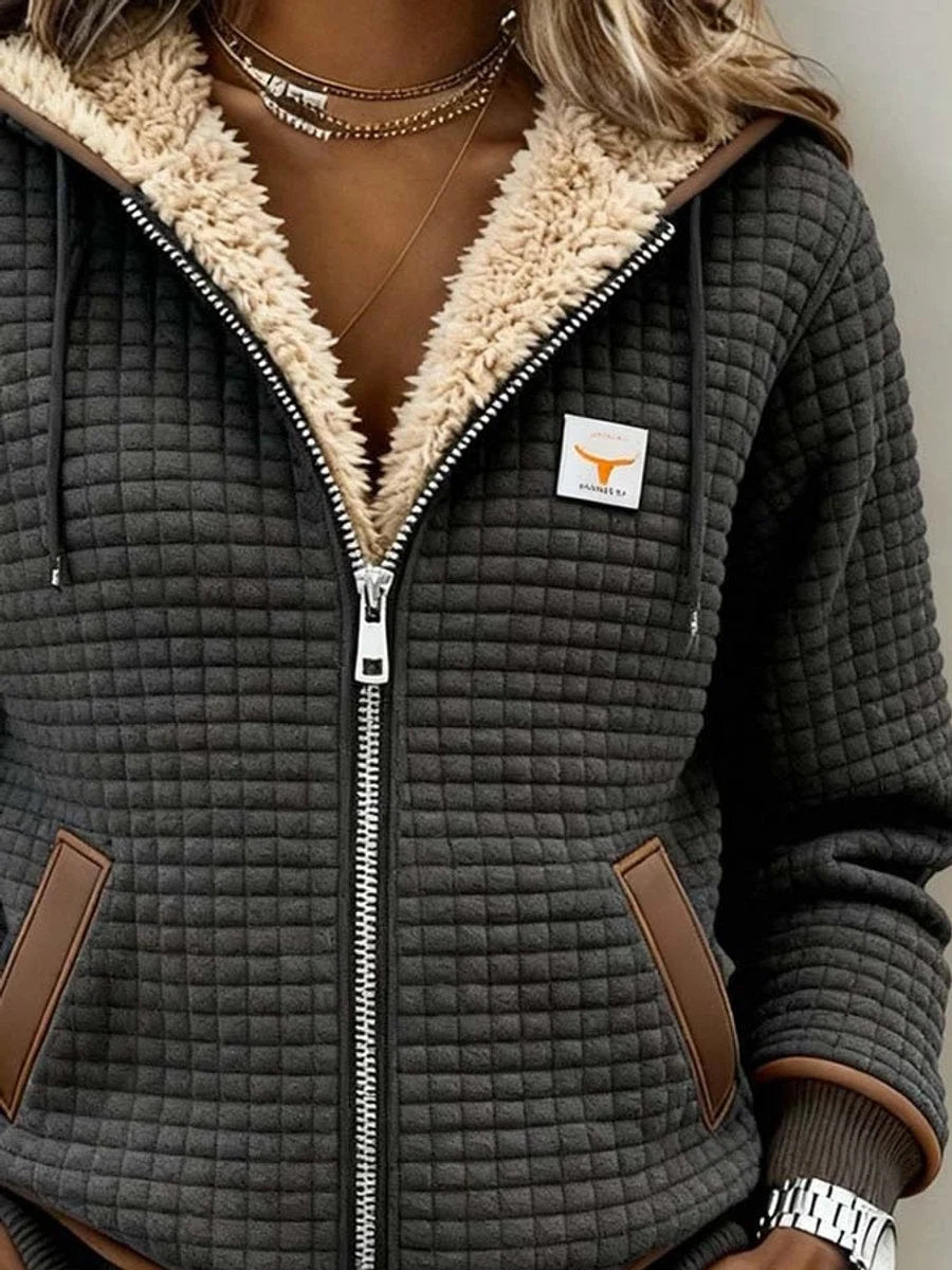 Veste Matelassée à Doublure Sherpa & Capuche — Confort Hiver