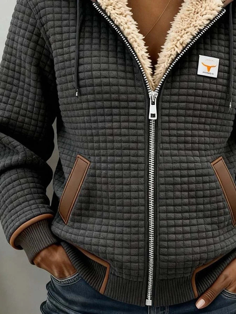 Veste Matelassée à Doublure Sherpa & Capuche — Confort Hiver