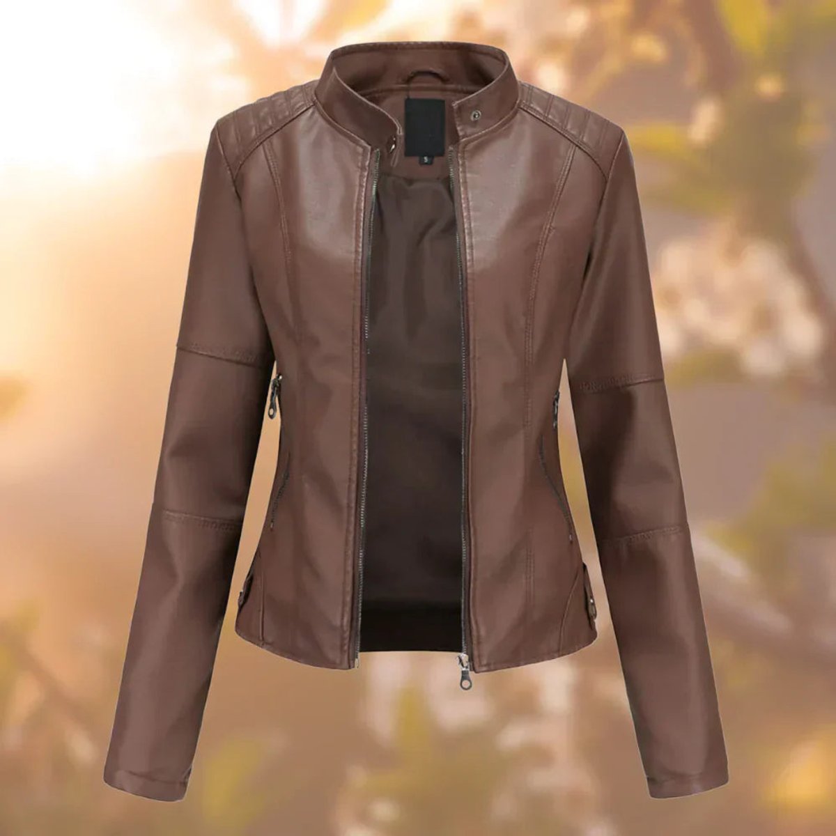 Larissa | Veste motard zippée ajustée pour femme