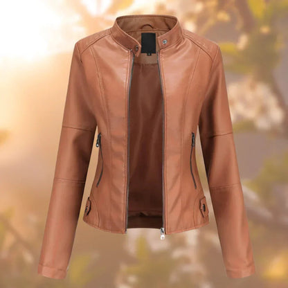 Larissa | Veste motard zippée ajustée pour femme