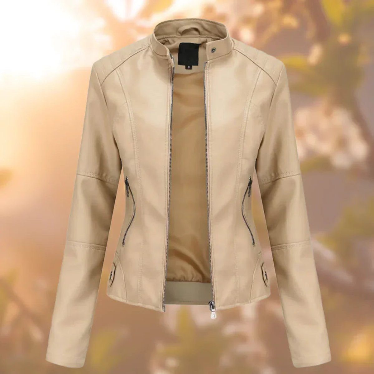 Larissa | Veste motard zippée ajustée pour femme