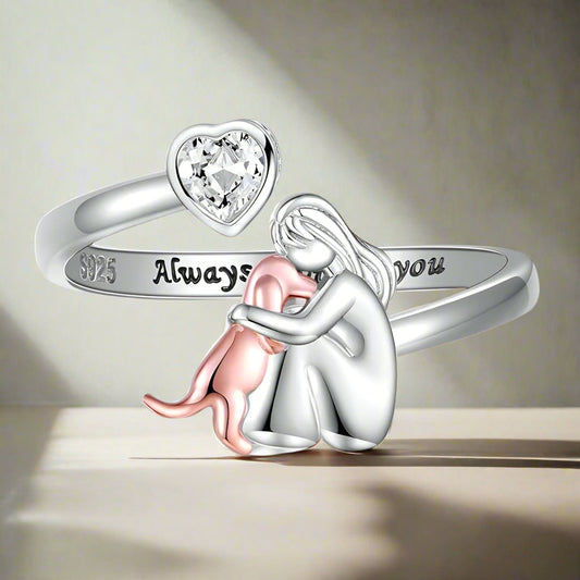 ANNE | Bague icône animaux de compagnie (rose)