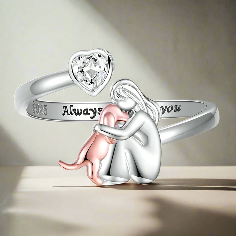 ANNE | Bague icône animaux de compagnie (rose)